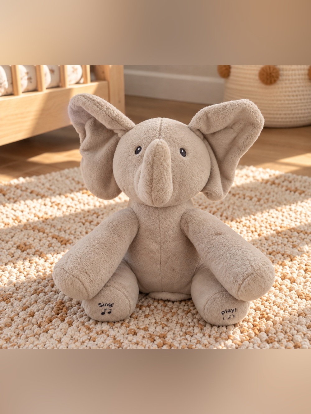 Baby GUND Flappy the Elephant 12” Animated Singing Peek-A-Boo Plush